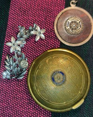 Rotary International various VINTAGE: Limoges,  Powder case,  925 pendant,  pin 2