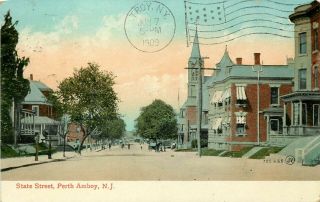 1909 Jersey Postcard: State Street,  Perth Amboy,  Nj