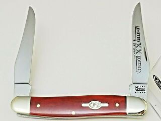 2001 Case Xx Usa Muskrat Ss Pocket Knife 3 7/8 " Smooth Red Bone Handles