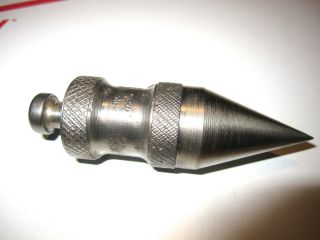 ANTIQUE UNKNOWN MAKER NICKLE PLATED STEEL PLUMB BOB 8 OZ.  GOOD COND. 2