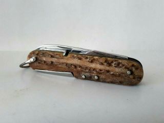 Vintage Anton Wingen Jr Solingen Germany Stag Antler Handle Folding Pocket Knife