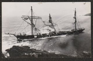 Bay Of Panama Shipwreck Lizard Cornwall Rp Postcard Hartland & Wolff Sail Ship
