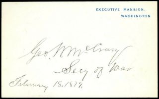 1879 Autograph,  George Washington Mcrary,  Us Representative & Secretary Of War