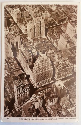 Rppc Times Square York Posted 1936 Aeroplane Photo