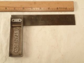Vintage 6 " Stanley No.  12 Improved Try Square,  Nickle Plated