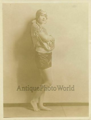 Barefoot Woman Lorraine Sherwood Dancer Actress In Pirate Costume Antique Photo