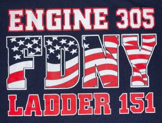 FDNY NYC Fire Department York City T - shirt Sz XL Engine 305 Queens 2