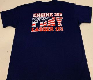 FDNY NYC Fire Department York City T - shirt Sz XL Engine 305 Queens 4