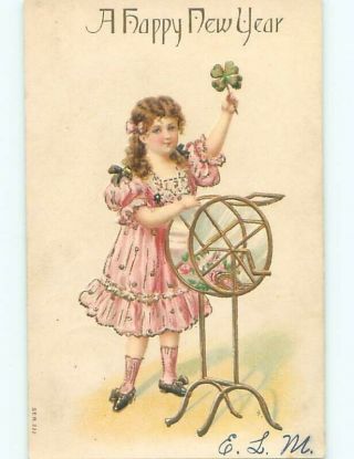 Pre - Linen Year Antique Lottery Tickets Spinner By Cute Girl Ab2555
