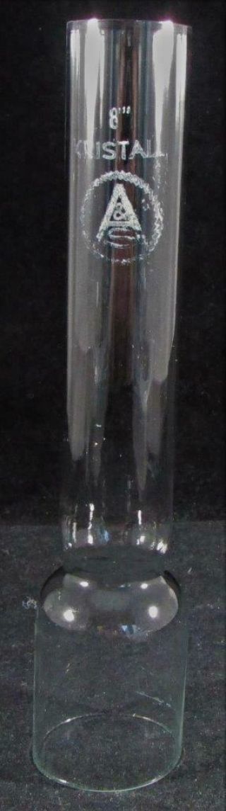 Vintage Kosmos Clear Glass Oil Kerosene Lamp Chimney 1 7/16 " X 6 3/4 " Ligne 8  