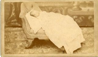 1870s Cdv Post Mortem Baby By C Eppert Of Terre Haute Indiana