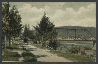 Callicoon Ny,  Damascus Pa: C.  1907 - 10 Postcard Drive Along Delaware River,  Bridge