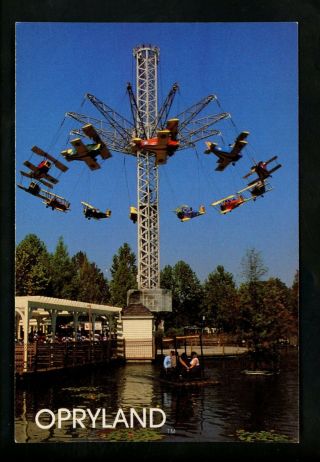 Amusement Park Postcard Nashville Tn Opryland Barn Stormer Airplane Ride