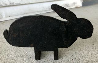 Antique Carnival Shooting Gallery Target Cast Iron Rabbit Heavy One 6