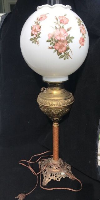 Antique Victorian Miller Juno No 2 Brass Parlor Lamp 1890s Converted