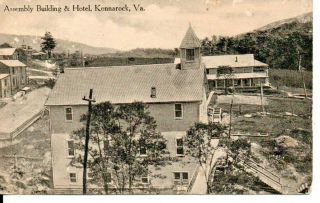 Konnarock Va Assembly Building & Hotel Postcard 1913