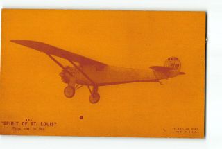 Charles Lindbergh Vintage Arcade Postcard Spirit Of St.  Louis Out To Sea