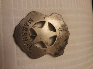 Badge Us Marshal Solid Silver Color Heavy