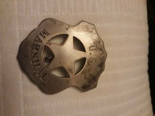 badge US Marshal solid silver color heavy 2