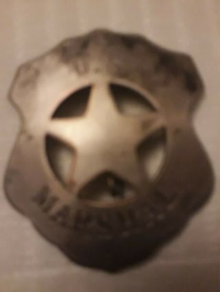 badge US Marshal solid silver color heavy 4