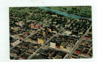 Ga Macon Georgia 1943 Linen Post Card Aerial View Of Town