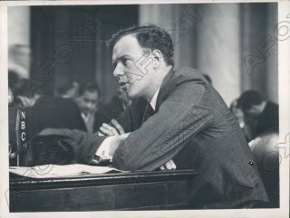 1934 Colonel Charles Lindbergh Testifies Before Senate Committee Press Photo