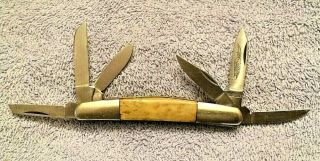 Vintage Parker Cutlery Co.  6 - Blade Congress Smooth Bone Pocket Knife