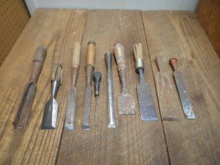 L4380 Vintage & Antique Wood Chisels - Some Need Tlc - 1 Stanley,  Etc