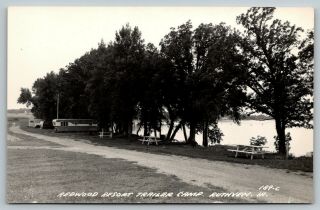 Ruthven Iowa Redwood Resort Camp Ground Trailers At Lost Island Lake 1950s Rppc