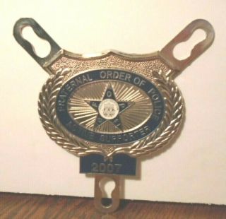 Gorgeous,  2007 Fraternal Order Of Police Fop Active Supporter Car 5 " X 4 " Shield