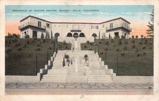 C22 - 0392,  Buster Keaton Residence,  Beverly Hills Ca.  Postcard.