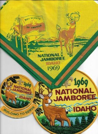 Boy Scout National Jamboree 1969 Back,  Pocket Patches With Rocker&neckerchief