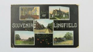 1900s Edwardian Postcard Racecourse Lingfield Surrey Skeleton Temporary Postmark