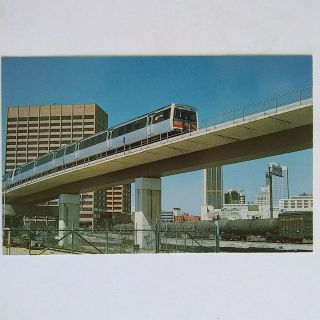 Marta Mass Transit Railroad Litho Postcard Train Downtown Atlanta,  Ga 1986