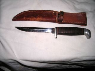 Vintage Case XX USA Fixed Blade Hunting Knife WITH Sheath 3