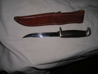 Vintage Case XX USA Fixed Blade Hunting Knife WITH Sheath 4