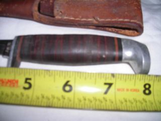 Vintage Case XX USA Fixed Blade Hunting Knife WITH Sheath 6