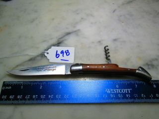 698 Laguiole Prestige Le Sabot Folding Knife W/corkscrew France