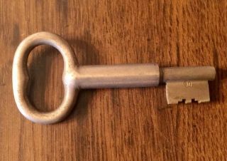 Large Vintage Antique Skeleton Key 4 3/4 Inches Long Possibly Jail Or Prison Key