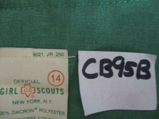 Vintage Girl Scout Uniform Jumper Blouse Shirt Sash Green Sz 14 CB95B 4