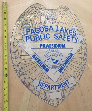 Pagosa Lakes Colorado Public Safety Department Cop Car Police Door Decal