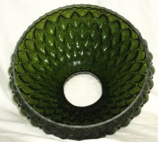 NOS Solid Green Diamond Quilted Lamp Shade Aladdin,  Rayo,  Coleman 10 