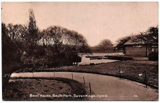 Rppc Pc 20 Essex,  London = Boat House,  South Park,  Seven Kings,  Ilford