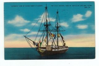 Antique 1958 Post Card Uss Niagara Oliver Perry 