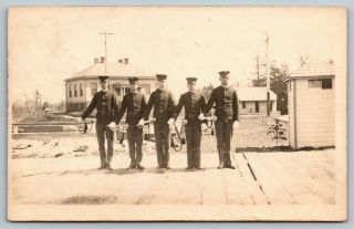 Hammond Or Fort Stevens Buildings Five Trumpet Players Lined Up 1920s Postcard