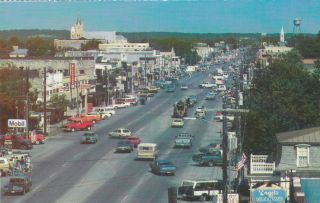 Main Street Fredericksburg Texas Postcard 1960 