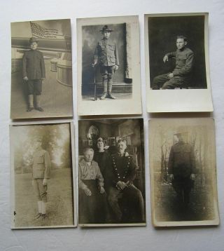 (6) Early Wwi (world War I) Rppc Photo Postcards Military Army Soldiers Hj5121