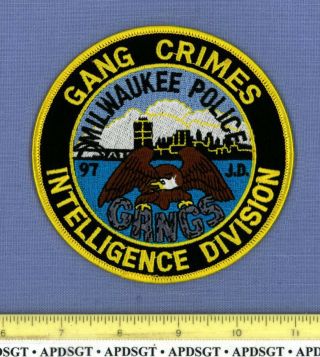 Milwaukee Gang Crimes Intelligence Wisconsin Police Patch Gangs Intel
