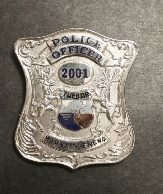 Vintage Obsolete Mount Clemens Michigan Police Breast Badge 2001 W/ Hallmark