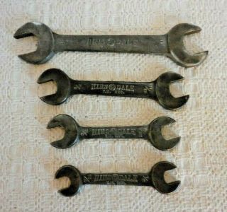 4 Vintage Hinsdale Wrenches Open End 1,  2,  3,  5 Chrome Vanadium Steel